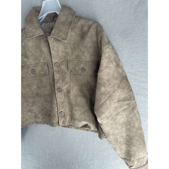 Wild Fable Faux Suede Jacket Womens Small Long Sleeve Designer Coat Button Up - Picture 6 of 12